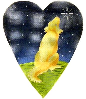 Midnight Golden Retriever Heart Painted Canvas Kirk & Bradley - 1