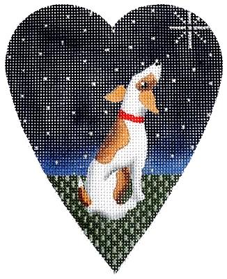 Midnight Jack Russell Heart Painted Canvas Kirk & Bradley - 1