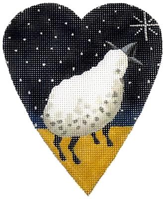 Midnight Sheep Heart Painted Canvas Kirk & Bradley - 1