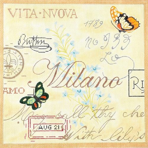 Milano Collage Painted Canvas Kate Dickerson Needlepoint Collections - 1