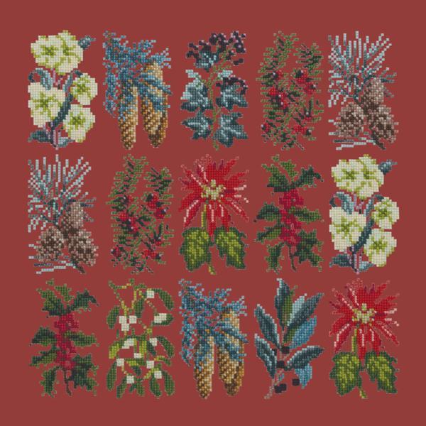 Millefleur Winter Kits Elizabeth Bradley Design Dark Red