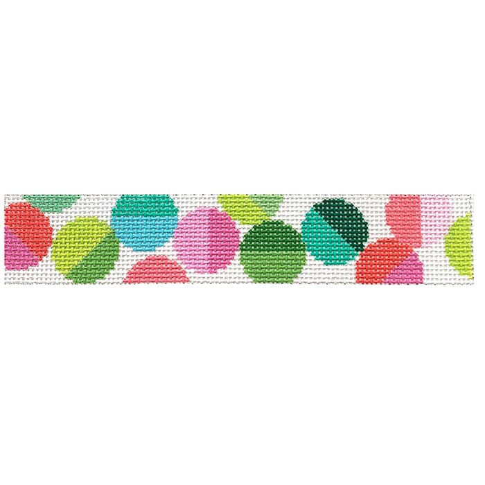 Mimi Key Fob Pinks & Greens Painted Canvas Elizabeth Crane Swartz Designs - 1