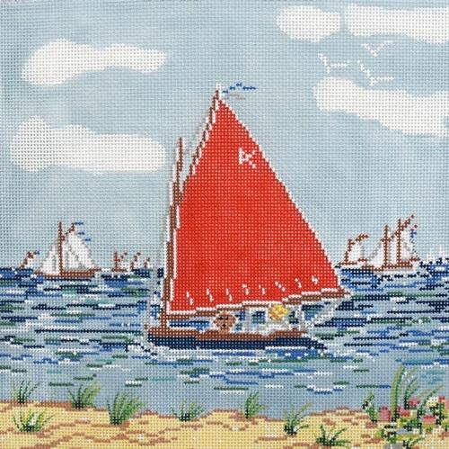 Mimi's Sailboat Painted Canvas Susan Wallace Barnes