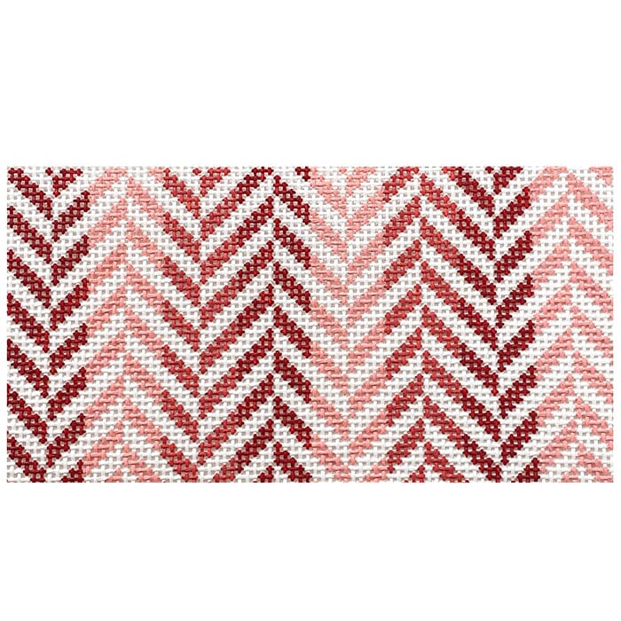 Mini Herringbone Clutch Insert Coral Painted Canvas Initial K Studio - 1