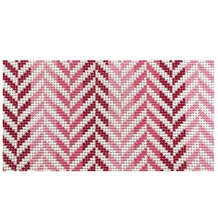 Mini Herringbone Clutch Insert Pink Painted Canvas Initial K Studio - 1