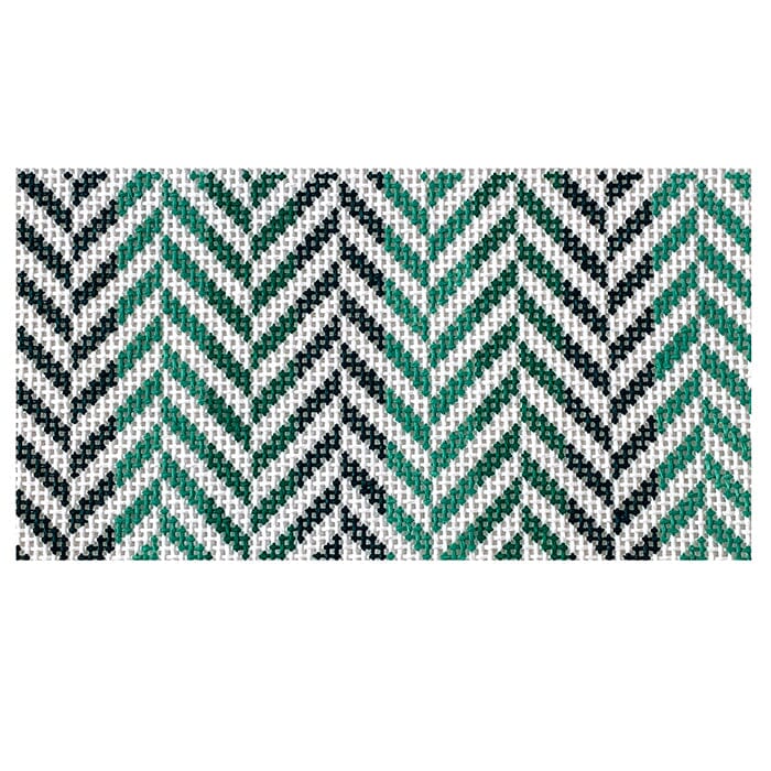 Mini Herringbone Insert Turquoise Painted Canvas Initial K Studio - 1