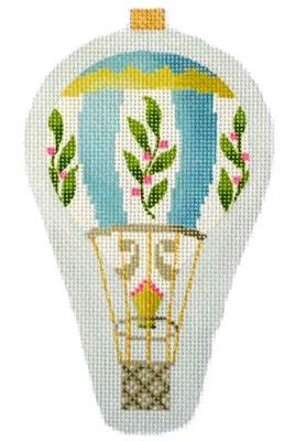 Mini Hot Air Balloon Blue Holly Painted Canvas Kirk & Bradley - 1