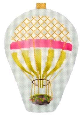 Mini Hot Air Balloons Gold Stripe Painted Canvas Kirk & Bradley - 1