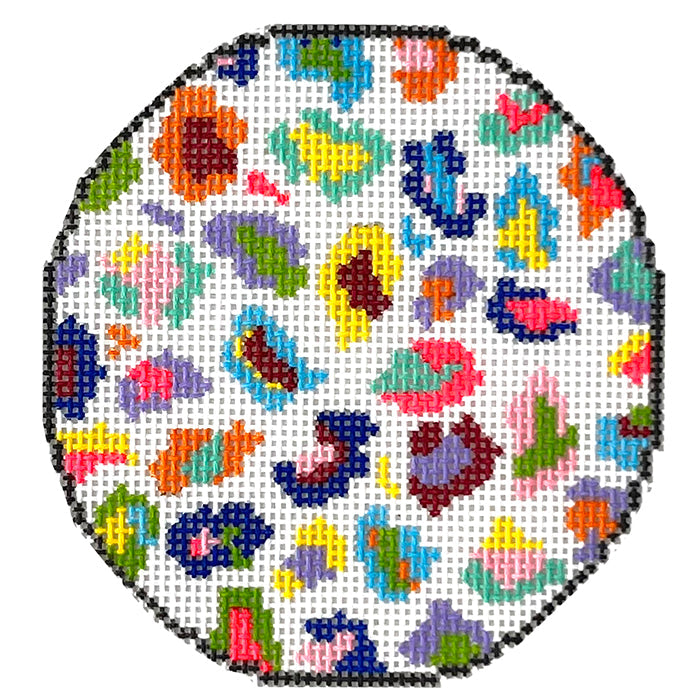 Mini Meow Round Painted Canvas Mopsey Designs - 1