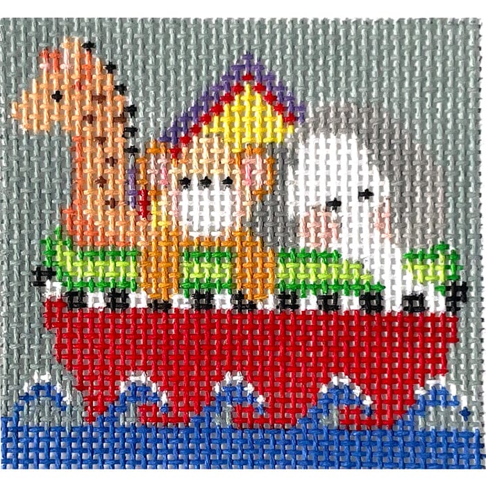 Mini Noah's Ark Painted Canvas NeedleDeeva - 1