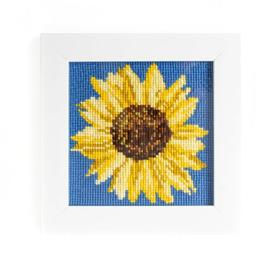 Mini Sunflower Needlepoint Kit Kits Elizabeth Bradley Design Blue 