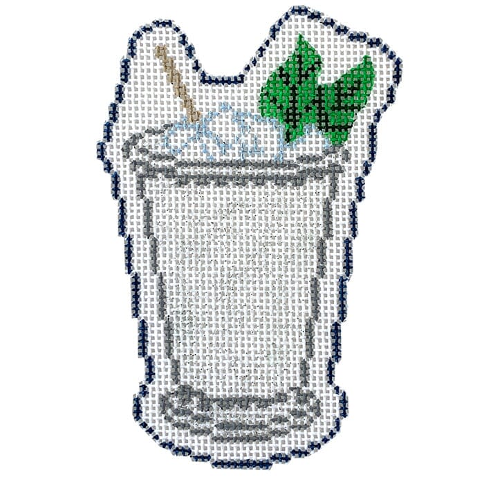 Mint Julep Cup Ornament Painted Canvas Elm Tree Needlepoint - 1