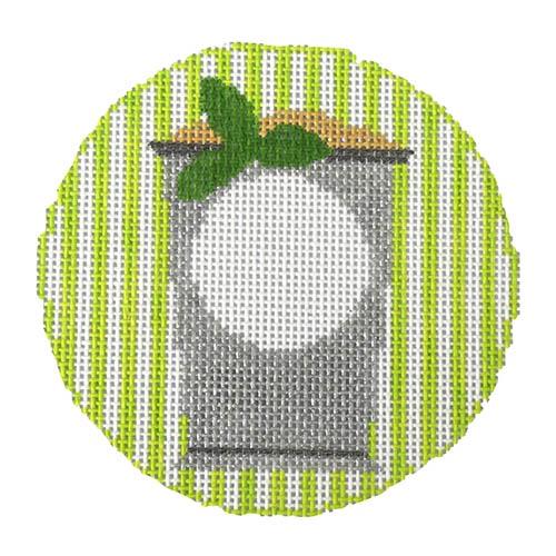 Mint Julep Round Painted Canvas Rachel Donley - 1