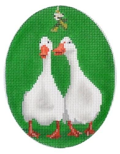 Mistletoe Geese Painted Canvas Scott Church Creative - 1