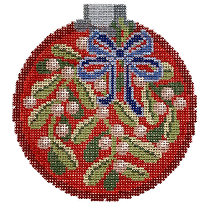 Mistletoe Ornament Red Painted Canvas CanvasWorks - 1