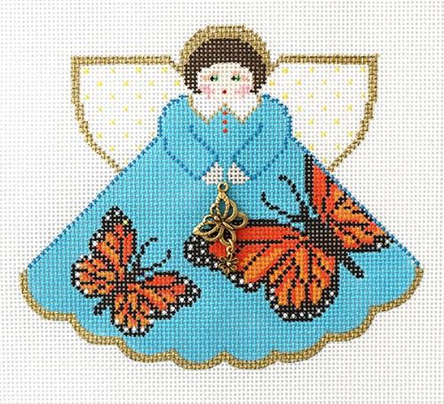 Angel ~ Cabana Beach Angel & Charms handpainted 18 mesh Needlepoint Canvas  by Painted Pony