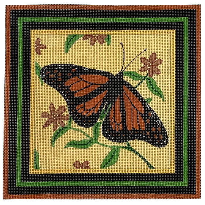 Monarch Butterfly Painted Canvas CBK Needlepoint Collections