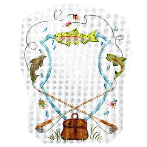 http://needlepoint.com/cdn/shop/products/monogram-crest-fly-fishing-with-trout-fishing-rods-painted-canvas-kate-dickerson-needlepoint-collections-660102.jpg?v=1651883806
