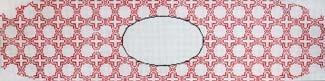 Monogram Moroccan Tile Cummerbund Red Painted Canvas The Meredith Collection - 1