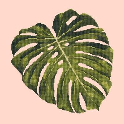Monstera Leaf Needlepoint Kit Kits Elizabeth Bradley Design Salmon Pink - 19