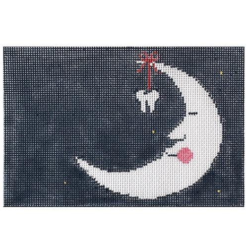 Moon Tooth Fairy Pillow Painted Canvas Kathy Schenkel Designs - 1