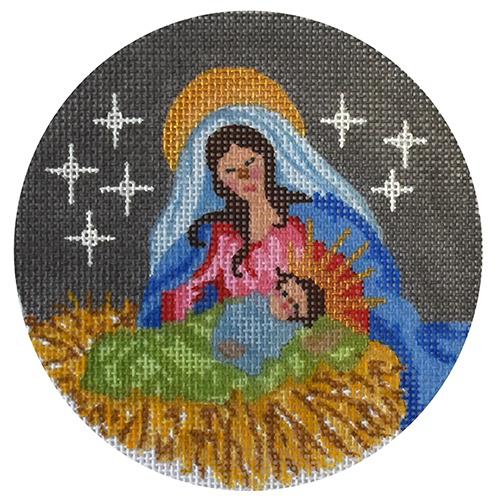 Mother & Child Painted Canvas The Plum Stitchery - 1