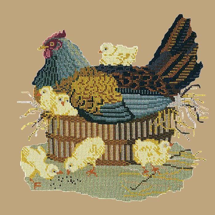 Mother Hen Needlepoint Kit Kits Elizabeth Bradley Design Sand 