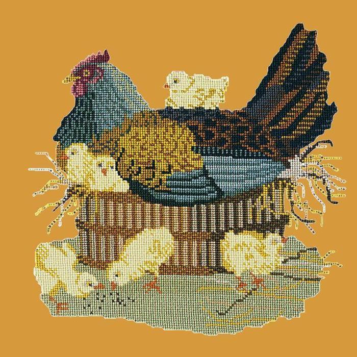 Mother Hen Needlepoint Kit Kits Elizabeth Bradley Design Yellow 