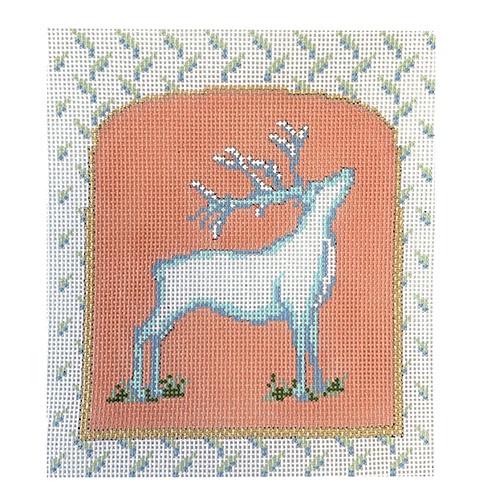 Mother Nature Series Deer Painted Canvas The Plum Stitchery - 1