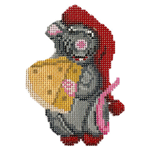 Mouse with Cheese Painted Canvas Petite Sweets - 1