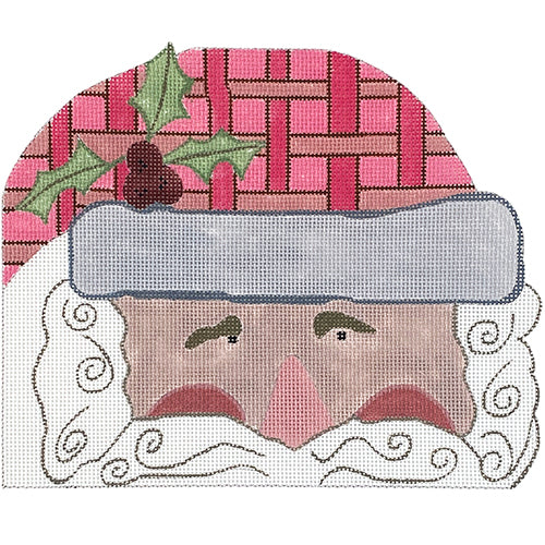 Mr. Claus with Plaid Hat Painted Canvas ditto! Needle Point Works 