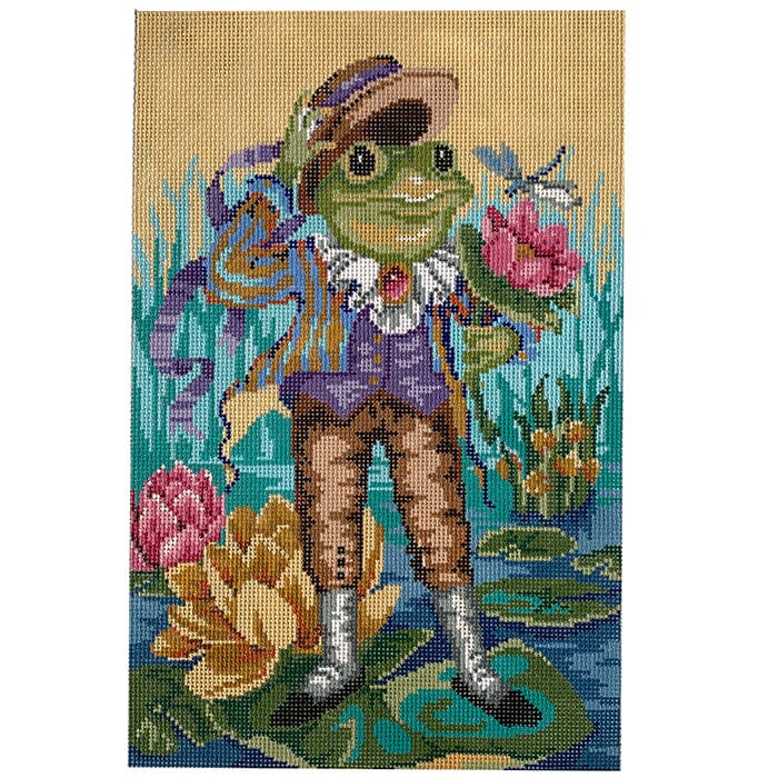 Mr Frog Gocs a Courtin Painted Canvas CBK Needlepoint Collections - 1