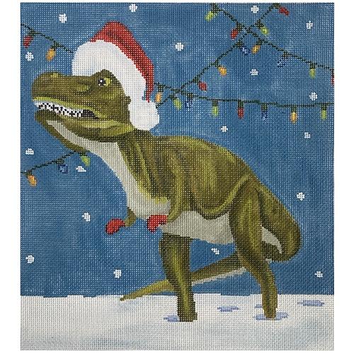Mr. Holiday Dino Painted Canvas Scott Church Creative - 1
