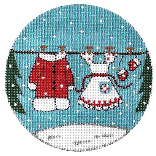 Mrs. Claus' Clothesline Painted Canvas Alice Peterson Company