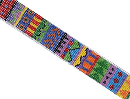 Multi Band Key Chain Painted Canvas Susan Roberts Needlepoint Designs, Inc.