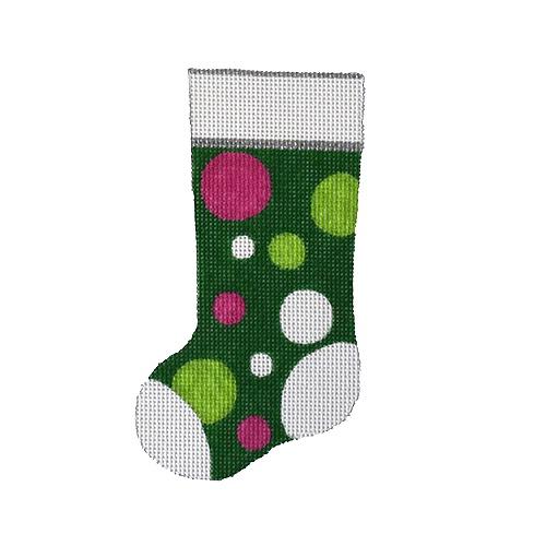 Multi Dot Mini Stocking Painted Canvas Pepperberry Designs - 1