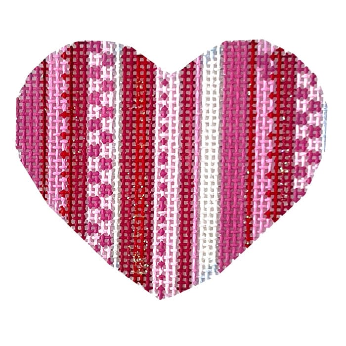 Multi Stripe/Pink Mini Heart Painted Canvas Associated Talents - 1