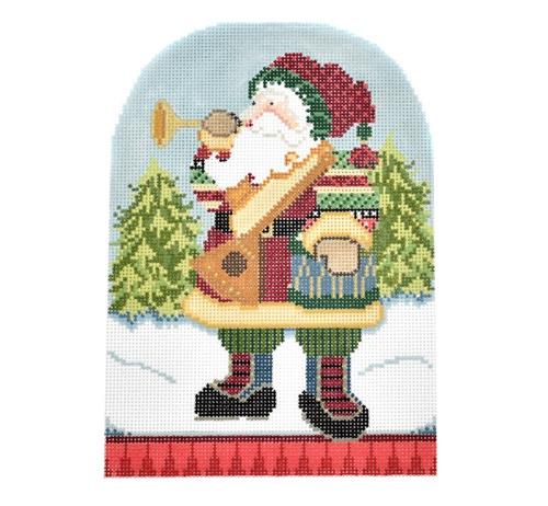 Musical Santa Painted Canvas NeedleDeeva