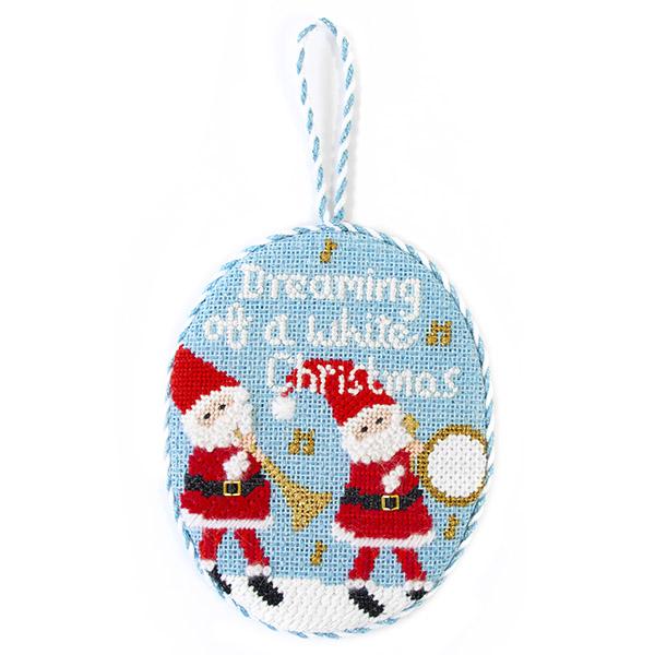 Musical Santas   Dreaming of a White Christmas Kit Kits Needlepoint To Go