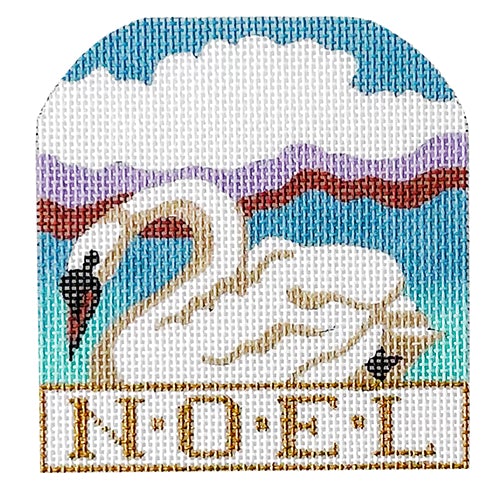 Mute Swan Noel Ornament Painted Canvas Chris Lewis Distributing - 1