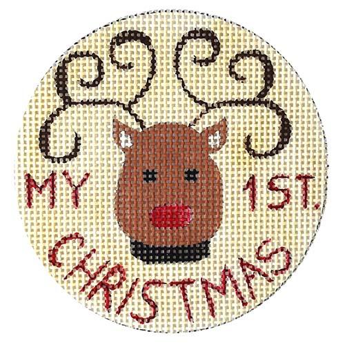 My 1st Christmas Reindeer Painted Canvas Alice Peterson Company - 1