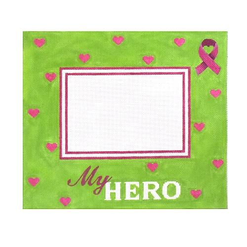 My Hero Pink Ribbon Frame Painted Canvas Pepperberry Designs - 1