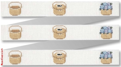 Nantucket Basket Belt Painted Canvas CBK Needlepoint Collections - 1