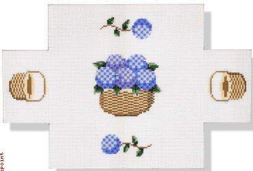 Nantucket Basket & Hydrangea Painted Canvas CBK Needlepoint Collections