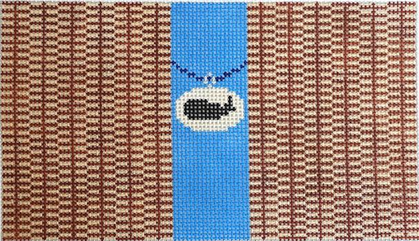 Nantucket Clutch with Whale Painted Canvas Anne Fisher Needlepoint LLC