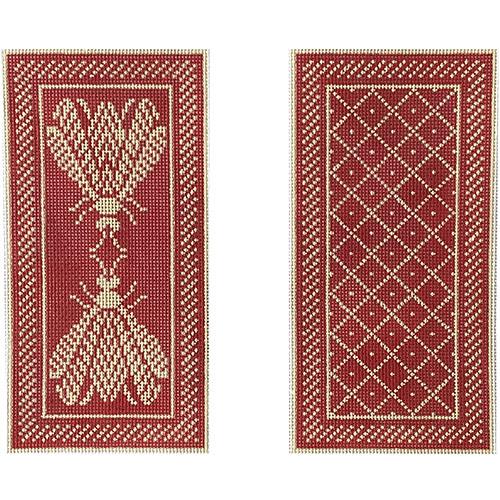Napoleon's Bee Double Eyeglass Case Coral Painted Canvas Whimsy & Grace - 1