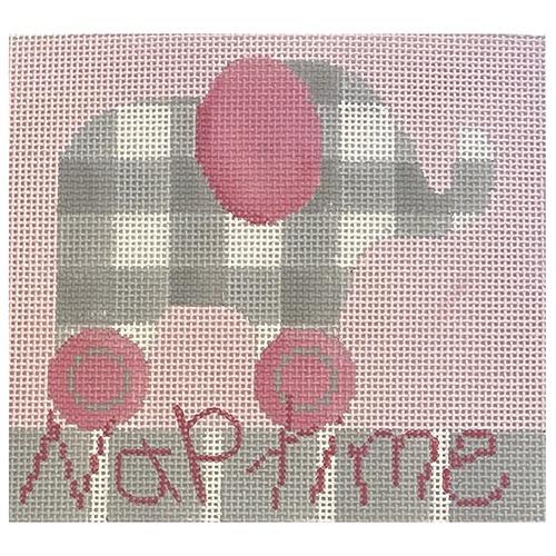 Naptime Elephant Pink Painted Canvas Associated Talents - 1