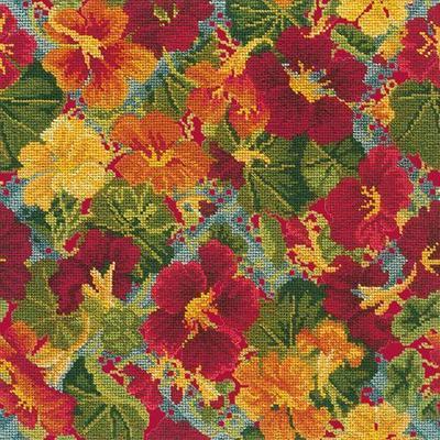 Nasturtium Needlepoint Kit Kits Elizabeth Bradley Design Bright Red