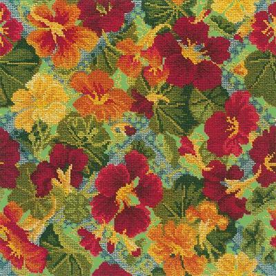 Nasturtium Needlepoint Kit Kits Elizabeth Bradley Design Grass Green 