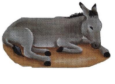 Nativity Donkey Basket Painted Canvas Rebecca Wood Designs - 1